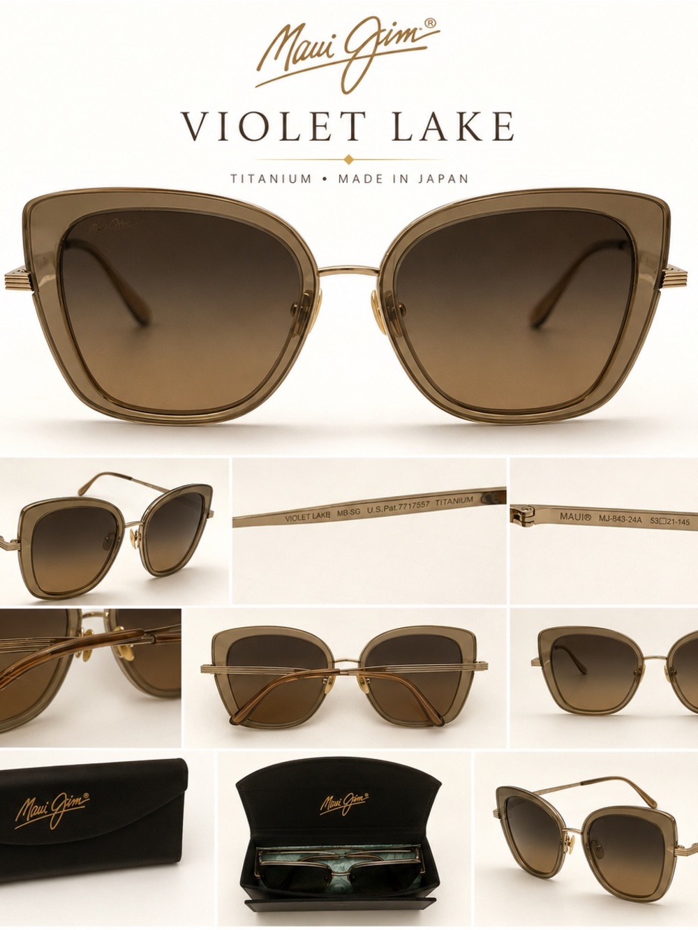 Maui Jim Violet Lake Women's Sunglasses - Brown Gradient Frames and Lenses